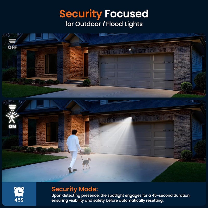 Mecanto 2 Pack Motion Sensor Light Outdoor Battery Operated, 4000mAh Rechargeable 600 Lumen Battery Outside Lights Spotlight, IP65 Waterproof for Porch, Garage, House - Image 4